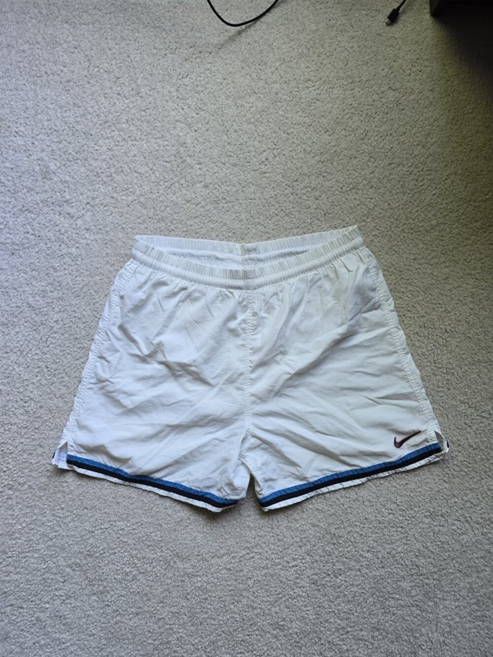 Vintage 90s Nike Swim Trunks Men’s XL White Swimming Shorts Swoosh Standard Fit
